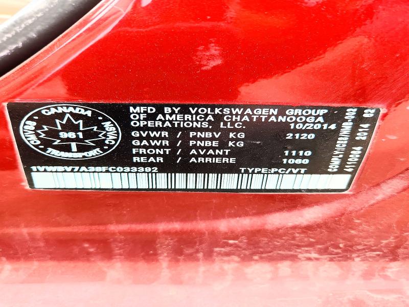 53446616 :رقم المزاد ، 1VWBV7A38FC033392 vin ، 2015 Volkswagen Passat مزاد بيع