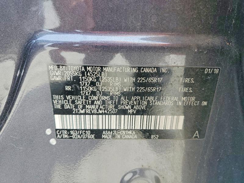 Продажа на аукционе авто 2018 Toyota Rav4, vin: 2T3WFREV8JW442507, номер лота: 52236766