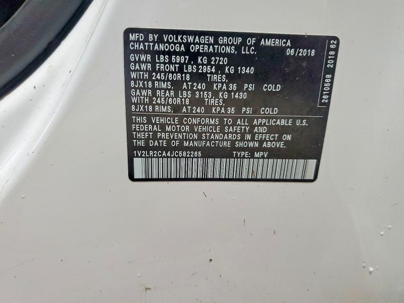 Aukcja sprzedaży 2018 Volkswagen Atlas, vin: 1V2LR2CA4JC582265, numer aukcji: 52512456