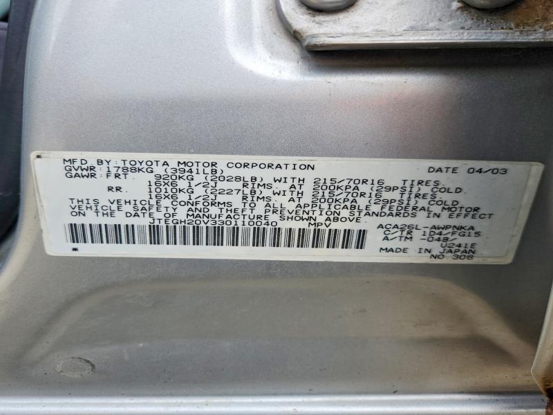 Продаж на аукціоні авто 2003 Toyota Rav4, vin: JTEGH20V330110040, номер лоту: 54609296