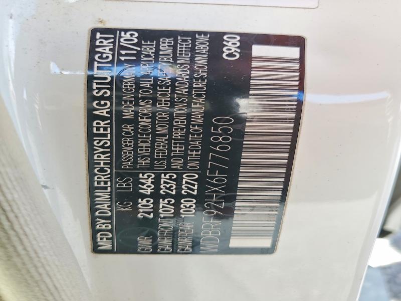 Aukcja sprzedaży 2006 Mercedes-benz C, vin: WDBRF92HX6F776850, numer aukcji: 55377216