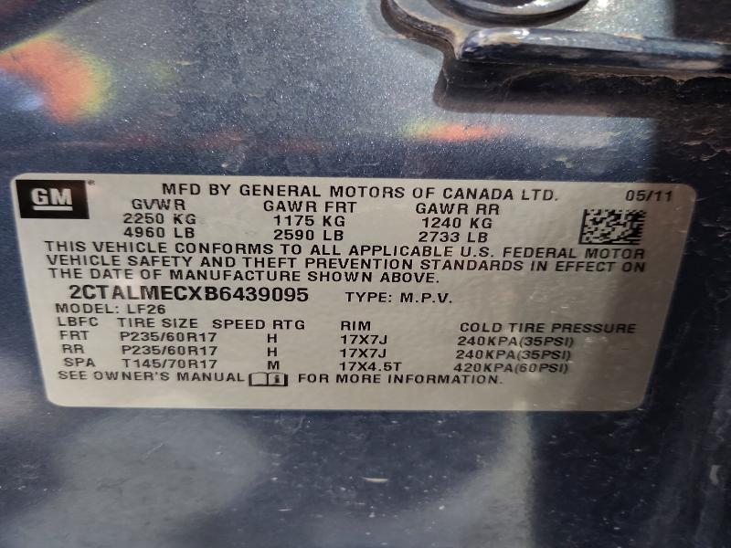 2011 Gmc Terrain მანქანა იყიდება აუქციონზე, vin: 2CTALMECXB6439095, აუქციონის ნომერი: 50823076