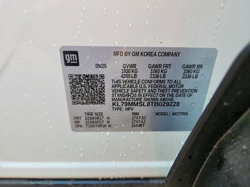 Продажа на аукционе авто 2026 Chevrolet Trailblazer, vin: KL79MMSL8TB029228, номер лота: 51884186
