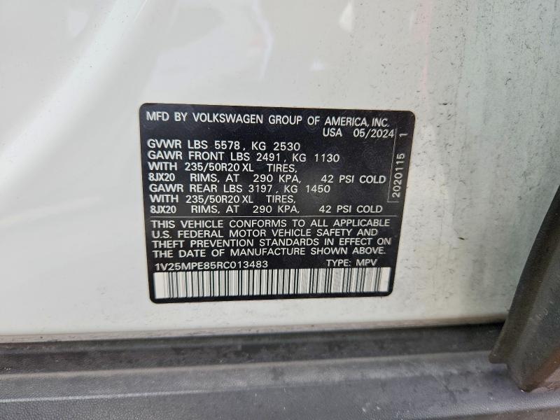 Aukcja sprzedaży 2024 Volkswagen Id.4, vin: 1V25MPE85RC013483, numer aukcji: 54292776