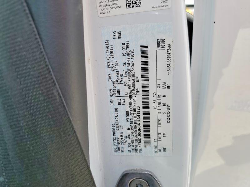 2024 Ford Escape მანქანა იყიდება აუქციონზე, vin: 1FMCU0GN3RUA41923, აუქციონის ნომერი: 53834086
