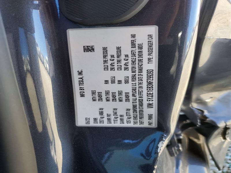 Aukcja sprzedaży 2022 Tesla Model 3, vin: 5YJ3E1EB3NF299393, numer aukcji: 53841876