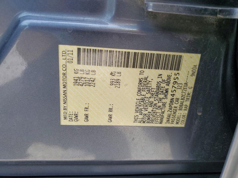 Aukcja sprzedaży 2011 Nissan Altima, vin: 1N4AL2AP0BN457955, numer aukcji: 55235456
