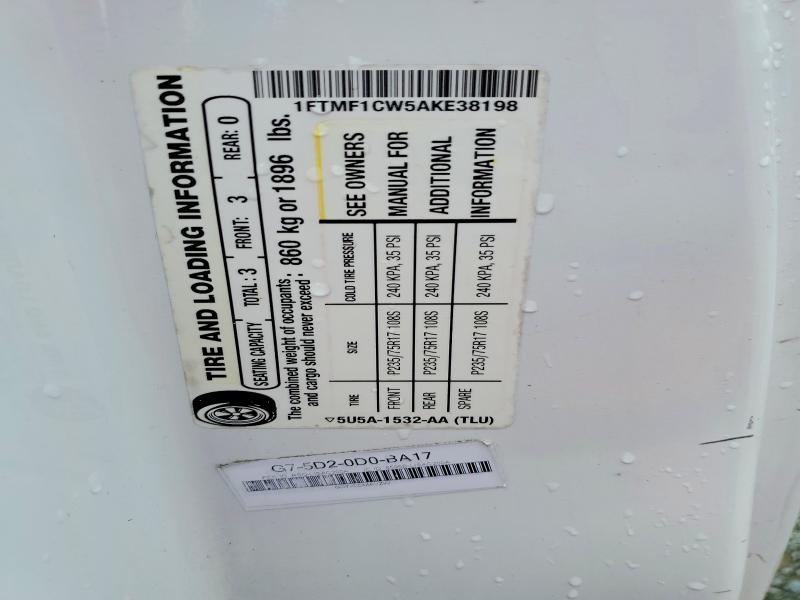 54918866 :رقم المزاد ، 1FTMF1CW5AKE38198 vin ، 2010 Ford F150 مزاد بيع
