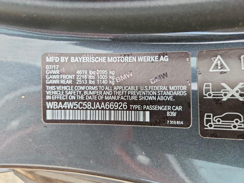 2018 Bmw 430xi მანქანა იყიდება აუქციონზე, vin: WBA4W5C58JAA66926, აუქციონის ნომერი: 54733126