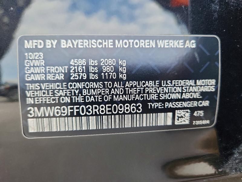 Aukcja sprzedaży 2024 Bmw 330i, vin: 3MW69FF03R8E09863, numer aukcji: 53358936