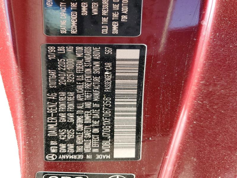 Aukcja sprzedaży 1999 Mercedes-benz Clk, vin: WDBLJ70G1XF067356, numer aukcji: 54105936