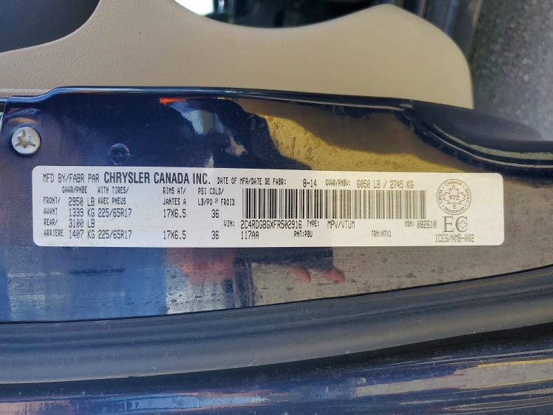2015 Dodge Grand Caravan მანქანა იყიდება აუქციონზე, vin: 2C4RDGBGXFR502916, აუქციონის ნომერი: 52815496