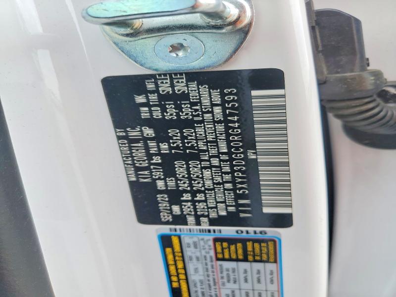 54417306 :رقم المزاد ، 5XYP3DGC0RG447593 vin ، 2024 Kia Telluride مزاد بيع