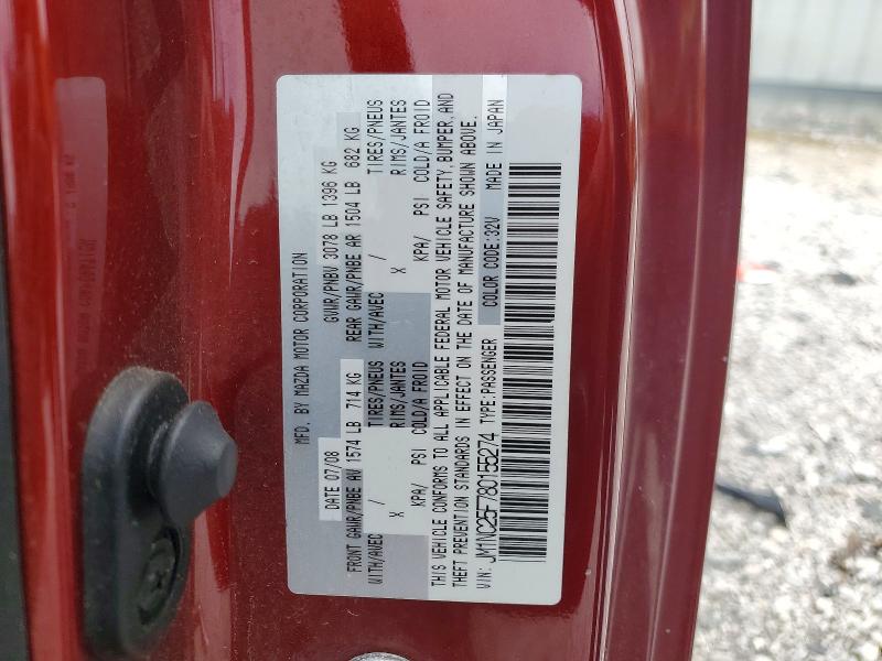 Продаж на аукціоні авто 2008 Mazda Mx-5 Miata, vin: JM1NC25F780155274, номер лоту: 52098416