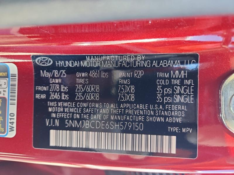Продаж на аукціоні авто 2025 Hyundai Tucson, vin: 5NMJBCDE6SH579150, номер лоту: 51835596