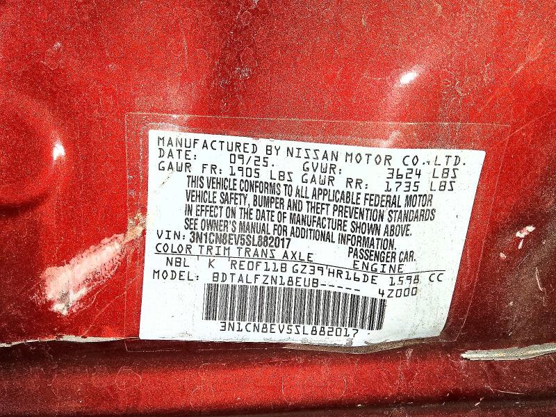 53821726 :رقم المزاد ، 3N1CN8EV5SL882017 vin ، 2025 Nissan Versa مزاد بيع