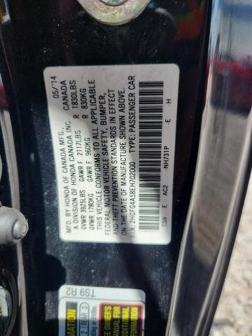 52841186 :رقم المزاد ، 2HGFG4A58EH702000 vin ، 2014 Honda Civic مزاد بيع