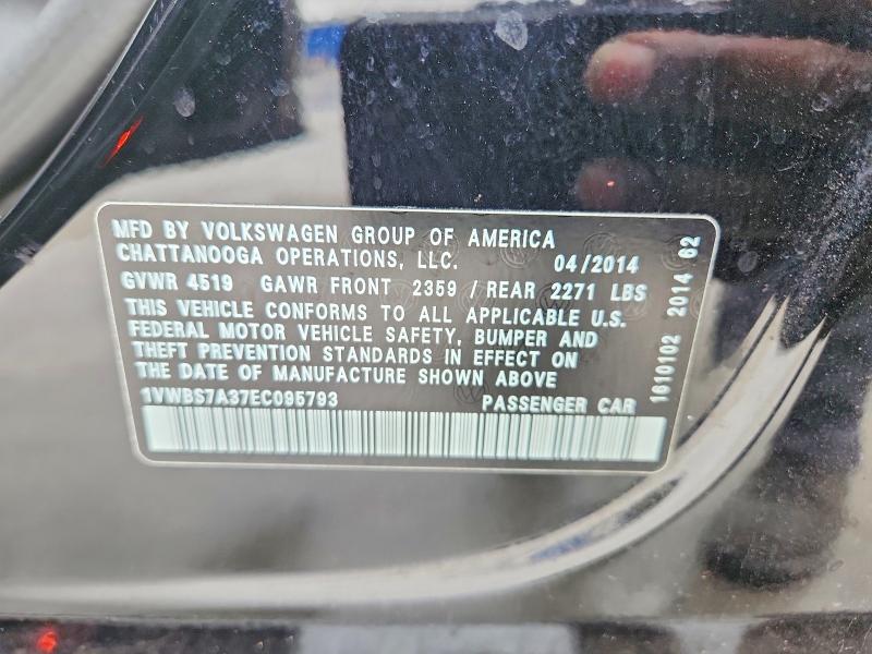 Aukcja sprzedaży 2014 Volkswagen Passat, vin: 1VWBS7A37EC095793, numer aukcji: 52518946
