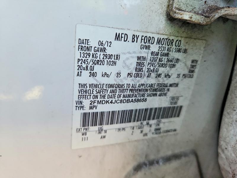 Aukcja sprzedaży 2013 Ford Edge, vin: 2FMDK4JC8DBA58658, numer aukcji: 53066036