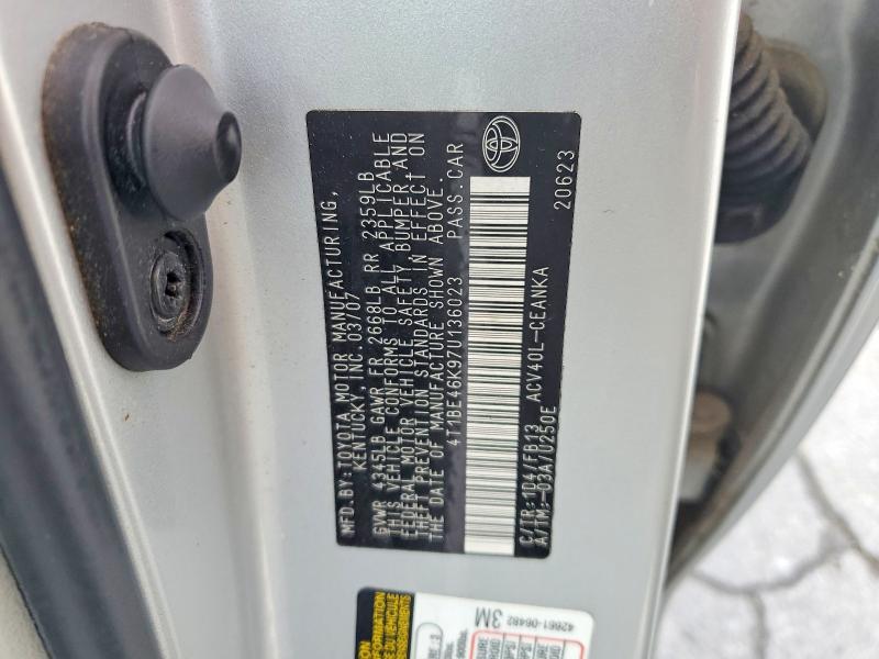 52433136 :رقم المزاد ، 4T1BE46K97U136023 vin ، 2007 Toyota Camry مزاد بيع