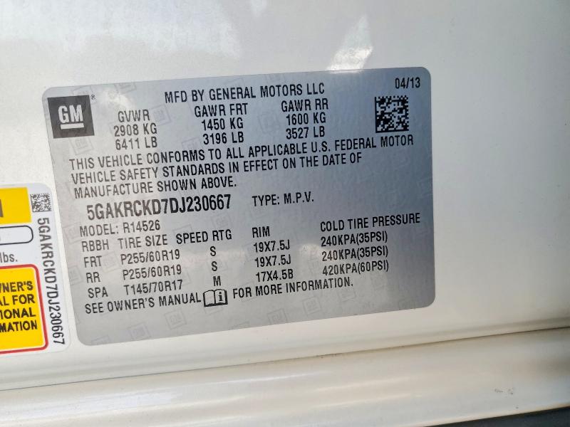Продажа на аукционе авто 2013 Buick Enclave, vin: 5GAKRCKD7DJ230667, номер лота: 53326416