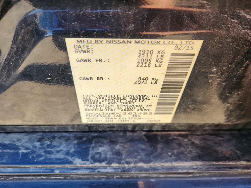 2015 Nissan Altima მანქანა იყიდება აუქციონზე, vin: 1N4AL3AP6FC261493, აუქციონის ნომერი: 54691706