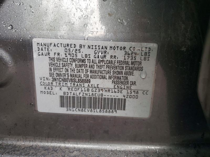 Aukcja sprzedaży 2025 Nissan Versa, vin: 3N1CN8EV8SL858889, numer aukcji: 54898486