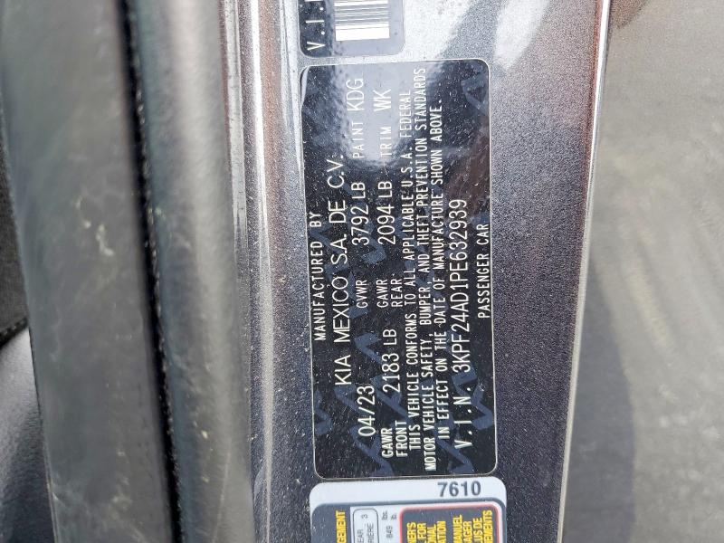 2023 Kia Forte მანქანა იყიდება აუქციონზე, vin: 3KPF24AD1PE632939, აუქციონის ნომერი: 55244776