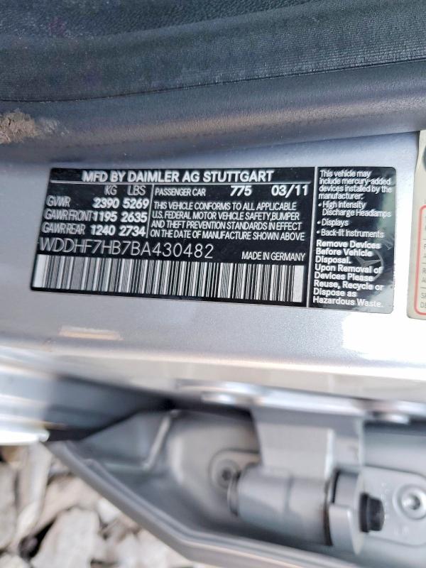 Продаж на аукціоні авто 2011 Mercedes-benz E, vin: WDDHF7HB7BA430482, номер лоту: 51955706