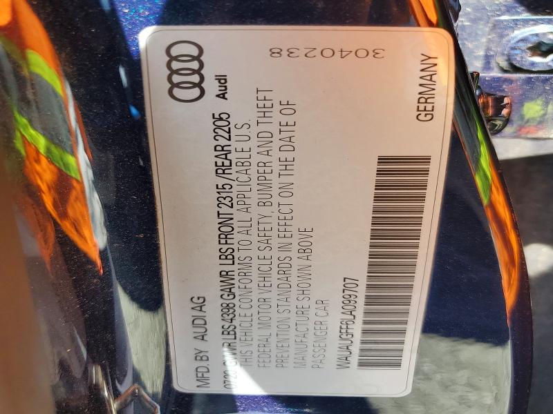 Продажа на аукционе авто 2020 Audi A3, vin: WAUAUGFF6LA099707, номер лота: 52744806