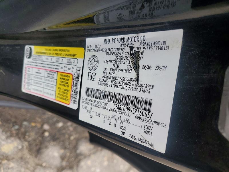 2014 Ford Fusion მანქანა იყიდება აუქციონზე, vin: 3FA6P0H99ER160657, აუქციონის ნომერი: 53904966
