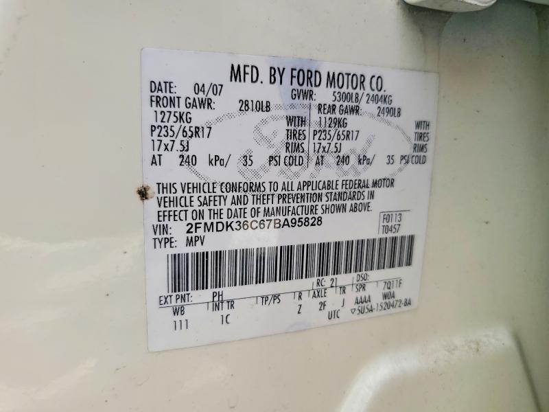Продаж на аукціоні авто 2007 Ford Edge, vin: 2FMDK36C67BA95828, номер лоту: 55028636