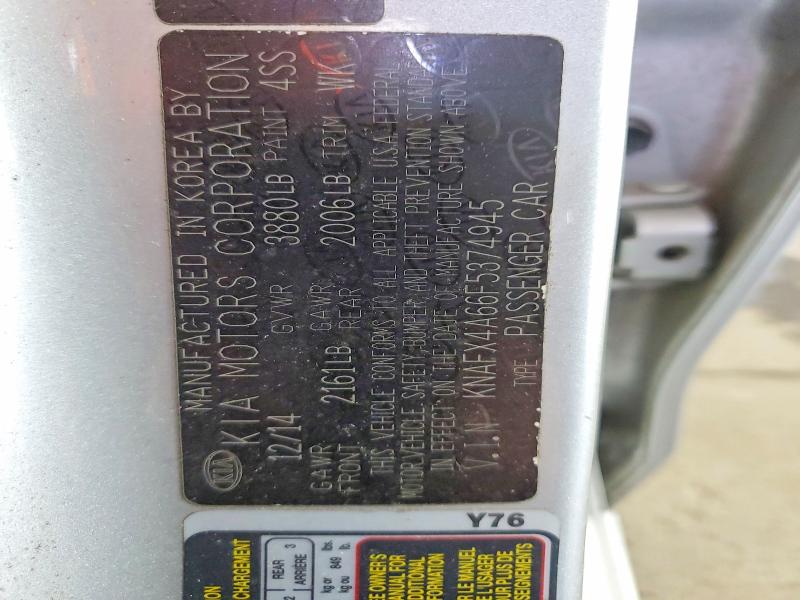 54081396 :رقم المزاد ، KNAFX4A66F5374945 vin ، 2015 Kia Forte مزاد بيع
