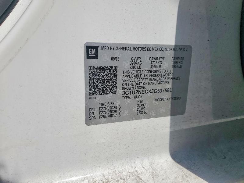 Aukcja sprzedaży 2018 Gmc Sierra, vin: 3GTU2NECXJG537581, numer aukcji: 53265506