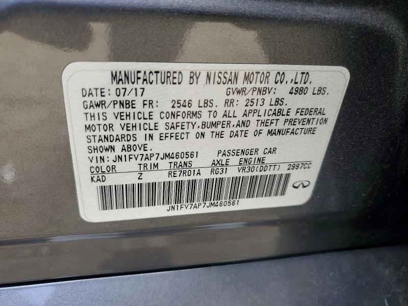 Продаж на аукціоні авто 2018 Infiniti Q50, vin: JN1FV7AP7JM460561, номер лоту: 53604456