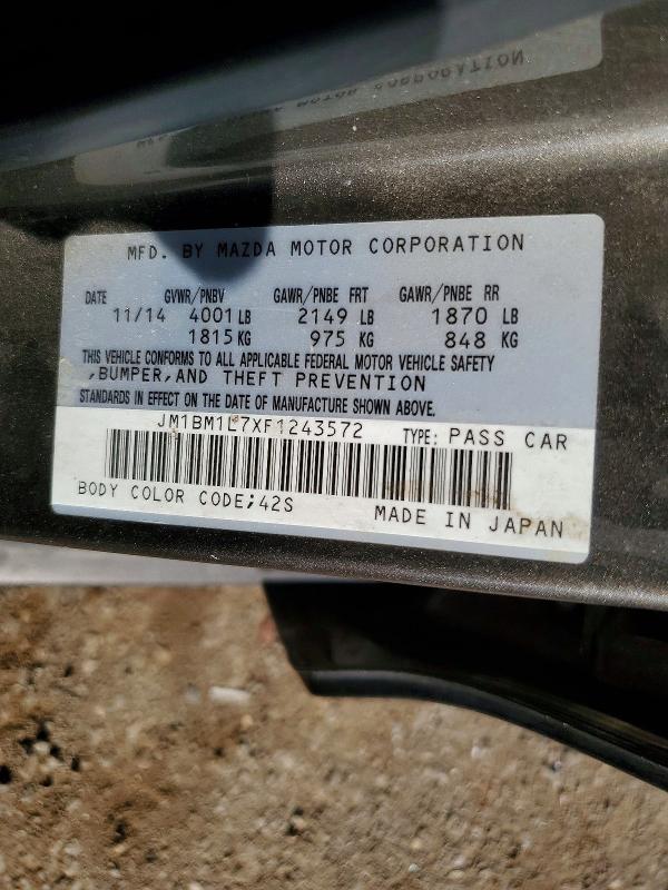 Продаж на аукціоні авто 2015 Mazda 3, vin: JM1BM1L7XF1243572, номер лоту: 53292796