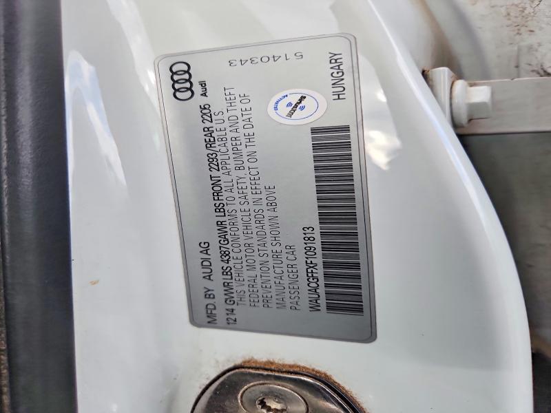 52872996 :رقم المزاد ، WAUACGFFXF1091813 vin ، 2015 Audi A3 مزاد بيع