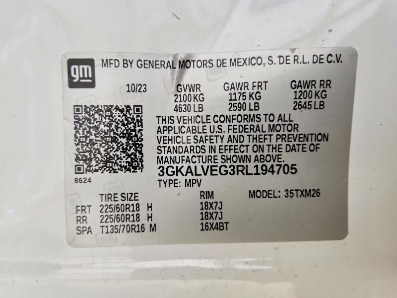 53232386 :رقم المزاد ، 3GKALVEG3RL194705 vin ، 2024 Gmc Terrain مزاد بيع