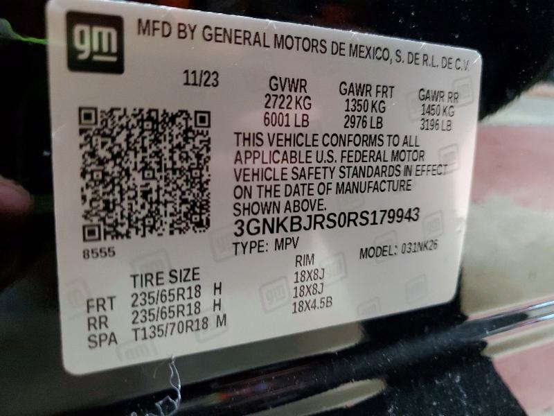 Продаж на аукціоні авто 2024 Chevrolet Blazer, vin: 3GNKBJRS0RS179943, номер лоту: 54720406