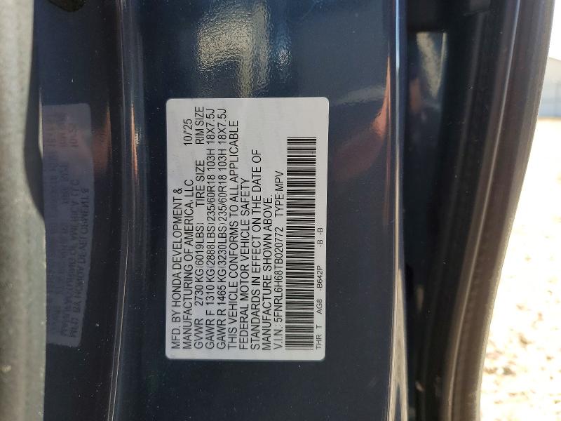 Auction sale of the 2026 Honda Odyssey, vin: 5FNRL6H68TB020772, lot number: 51911436