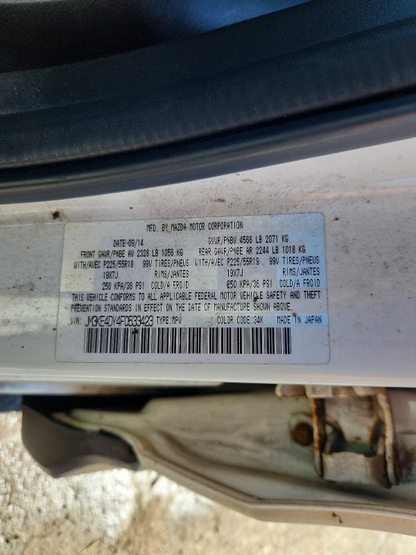 55064336 :رقم المزاد ، JM3KE4DY4F0533423 vin ، 2015 Mazda Cx-5 مزاد بيع