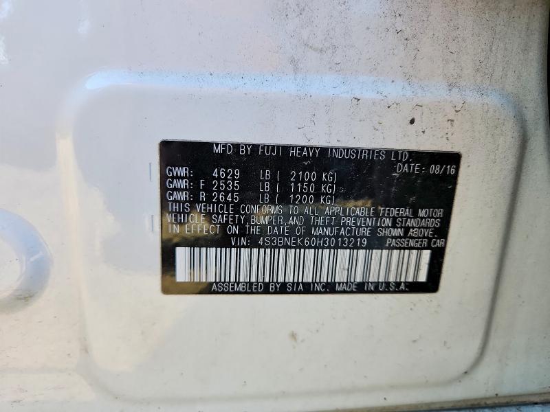 Aukcja sprzedaży 2017 Subaru Legacy, vin: 4S3BNEK60H3013219, numer aukcji: 52010296