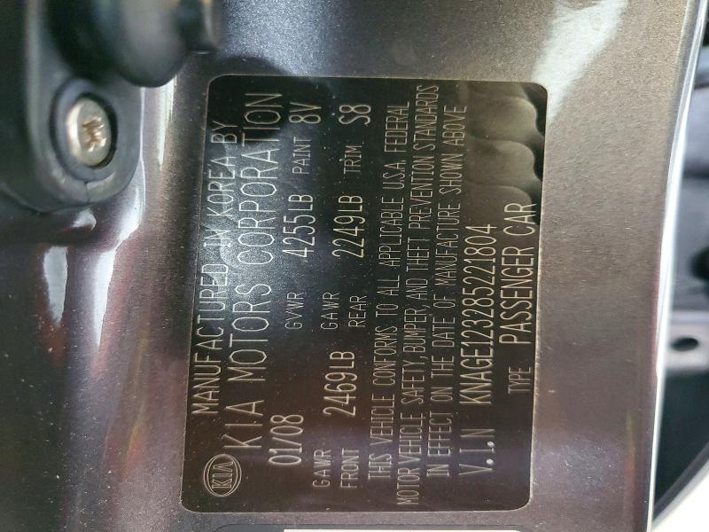 54204306 :رقم المزاد ، KNAGE123285221804 vin ، 2008 Kia Optima مزاد بيع