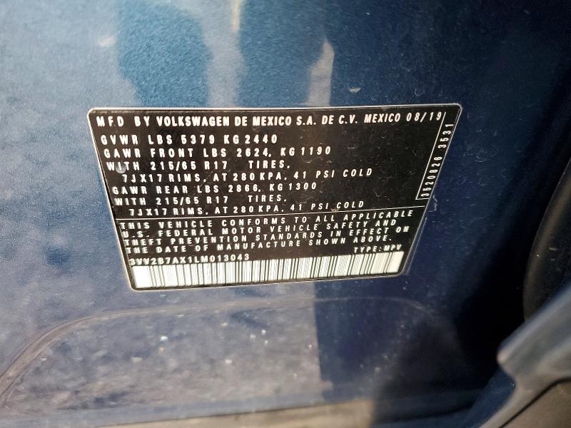 Продаж на аукціоні авто 2020 Volkswagen Tiguan, vin: 3VV2B7AX1LM013043, номер лоту: 52533946