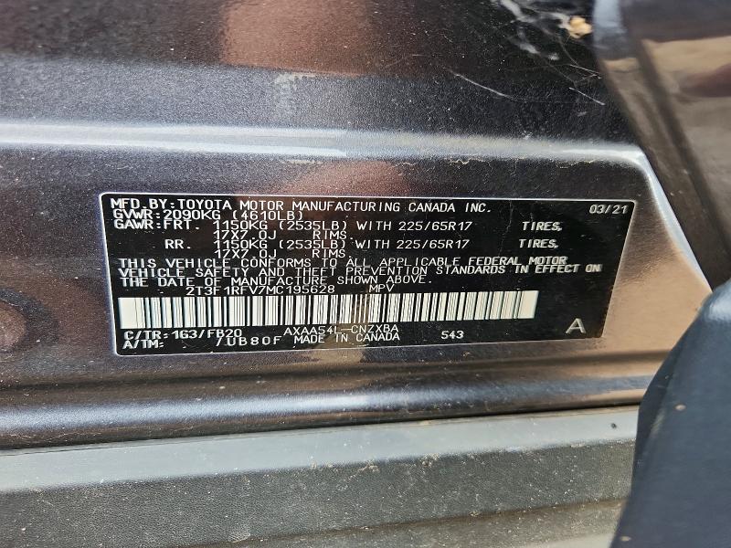 Продаж на аукціоні авто 2021 Toyota Rav4, vin: 2T3F1RFV7MC195628, номер лоту: 54343026