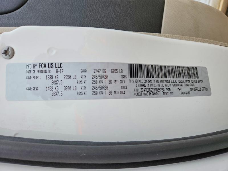 Продаж на аукціоні авто 2017 Chrysler Pacifica, vin: 2C4RC1GG1HR835730, номер лоту: 54482286