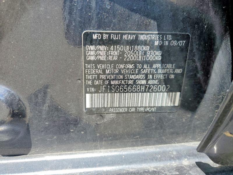 Продаж на аукціоні авто 2008 Subaru Forester, vin: JF1SG65668H726002, номер лоту: 52748526