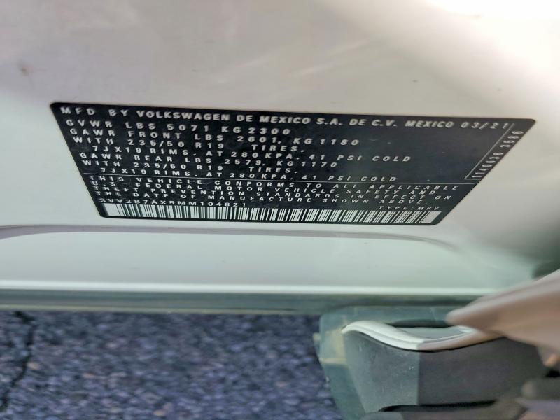 55049886 :رقم المزاد ، 3VV2B7AX5MM104821 vin ، 2021 Volkswagen Tiguan مزاد بيع