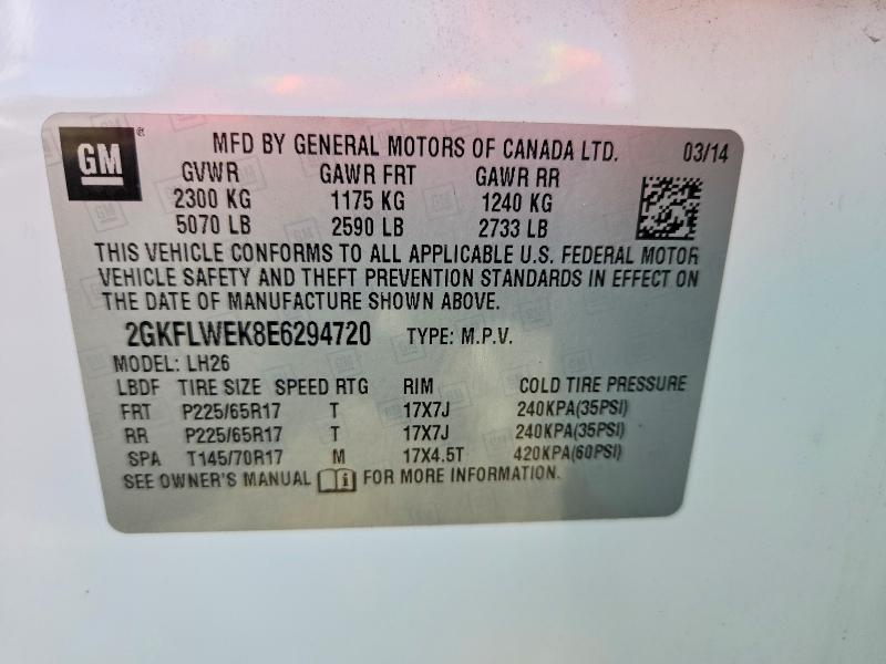 Продаж на аукціоні авто 2014 Gmc Terrain, vin: 2GKFLWEK8E6294720, номер лоту: 52459466