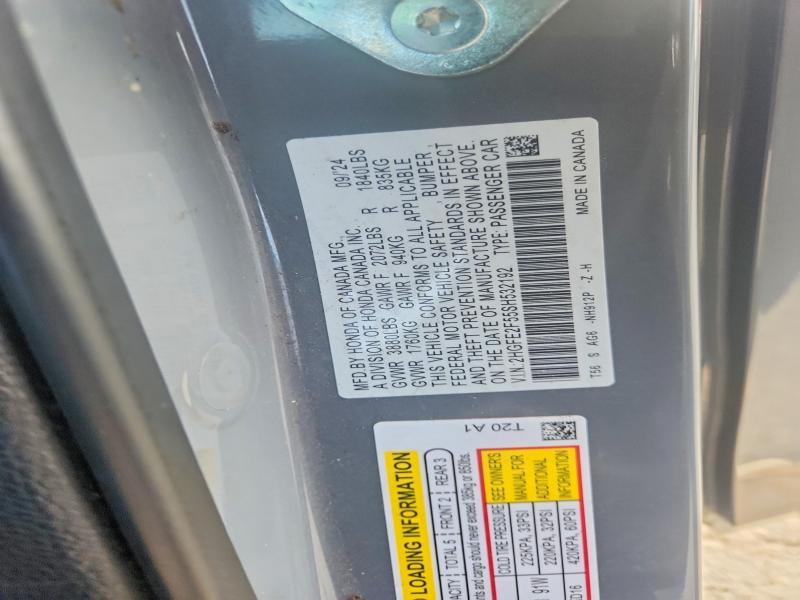 Продаж на аукціоні авто 2025 Honda Civic, vin: 2HGFE2F55SH532192, номер лоту: 52594436